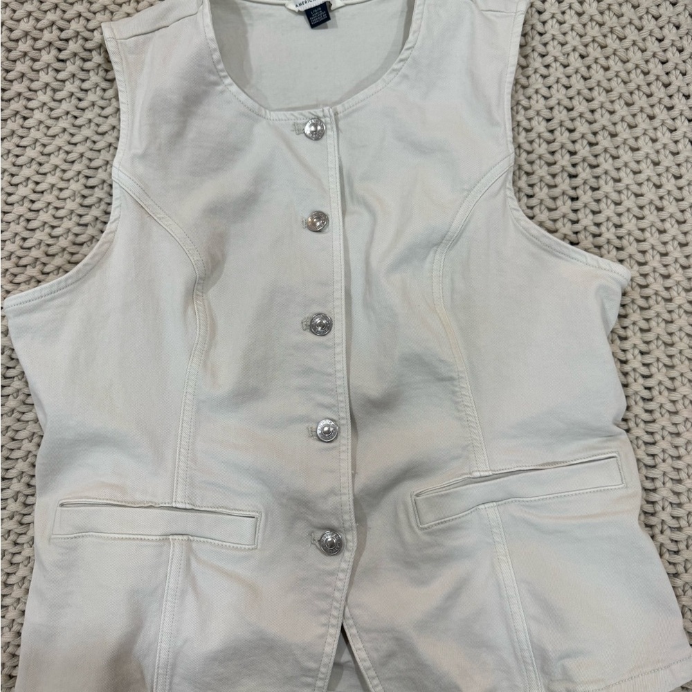 American Eagle Outfitters White Sleeveless Top